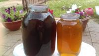 Продам гречишный 2017г(черный) и цветочный (светлый)мёд.
